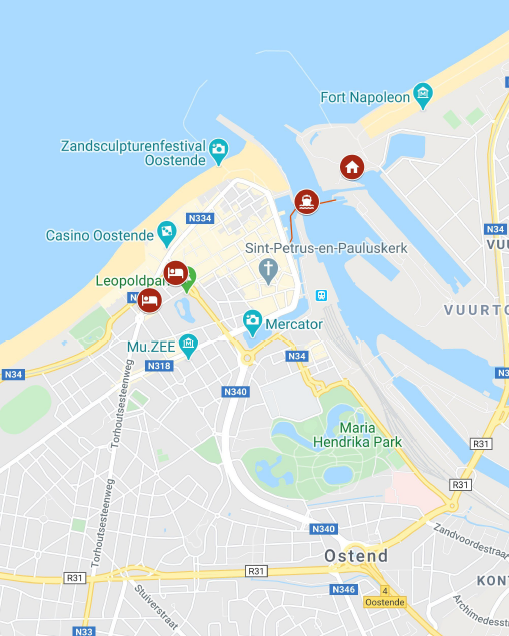 Map of Ostend